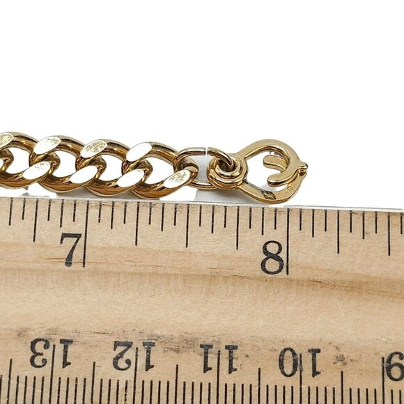 Speidel Diamond Engraved TOM Bar Chain Bangle Bracelet Gold Tone Vintage - Picture 7 of 8